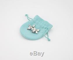 TIFFANY&Co Vintage Flower Clip-On Earrings Sterling Silver 925 #2197