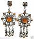 Taxco Mexican 925 Sterling Silver Vintage Style Amber Earrings Mexico