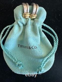 Tiffany & Co Earrings Gold /Sterling Vintage Signed 750 And 925. Clip Ons 1980