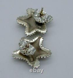 Tiffany & Co Estate Vintage Rare Bumpy STARFISH Sterling Silver Pierced Earrings