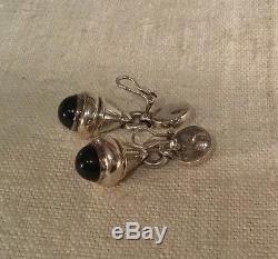 Tiffany & Co Italy Vintage Authentic Sterling Silver Black Onyx Dangle Earrings