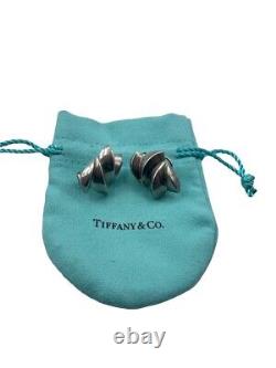 Tiffany & Co Omega 925 Sterling Silver Vintage Earrings