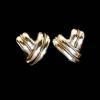 Tiffany & Co. Sterling Silver 14k Yellow Gold Rope V Shape Earrings Studs Vtg