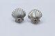 Tiffany & Co Sterling Silver & 18kt Sapphire Shell Earrings Vintage Estate Find