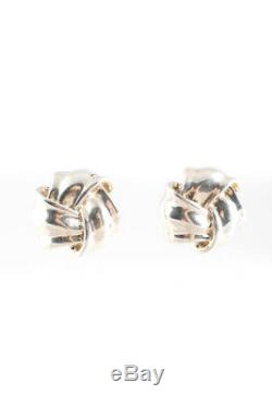 Tiffany & Co Sterling Silver Vintage Knot Clip On Earrings