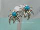 Tiffany & Co. Turquoise Fireworks Earrings Sterling Silver Vintage Rare With Pouch