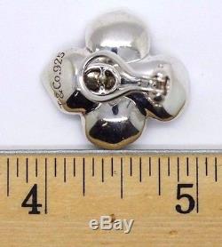 Tiffany & Co VINTAGE Sterling Silver Dogwood Nature Pearl Flower Earrings RARE