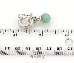 Tiffany & Co. Vintage 10mm Green Aventurine Gems Sterling Silver Drop Earrings