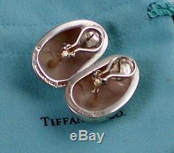 Tiffany & Co Vintage 1996 HUGE REPTILE DOME Sterling Silver Pierced Earrings