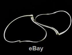 Tiffany & Co Vintage 925 Sterling Silver Elsa Peretti Open Heart Hoop Earrings
