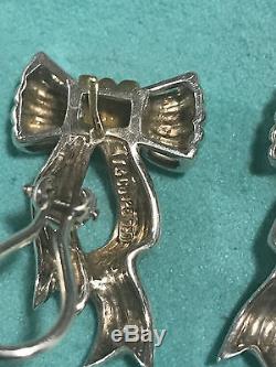 Tiffany & Co. Vintage Bow earrings. Sterling Silver and 18k gold