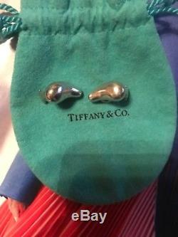 Tiffany & Co. Vintage Elsa Peretti Sterling Silver Bean Earrings /Clip On