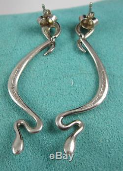 Tiffany & Co Vintage Long SNAKE ELSA PERETTI Sterling Silver Pierced Earrings