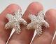 Tiffany & Co Vintage Rare Large Bumpy Starfish Sterling Silver Pierced Earrings