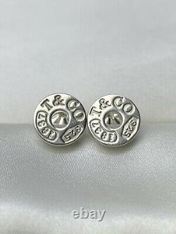 Tiffany & Co. Vintage Sterling Silver 925 1837 Circle Stud Butterfly 9mm Earring