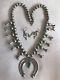 Vintage 1950s Squash Blossom Naja Sterling Turquoise Necklace Earrings Set