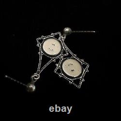 VINTAGE 1960 ESTATE STERLING SILVER WHEELER MANUFACTURING Co EARRINGS 1 X 9/16