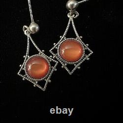 VINTAGE 1960 ESTATE STERLING SILVER WHEELER MANUFACTURING Co EARRINGS 1 X 9/16