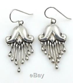 VINTAGE Hector Aguilar. 925 Sterling Silver, Modernist Dangling Earrings, Mexico