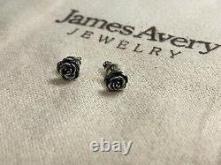 VINTAGE JAMES AVERY Sterling Silver Rose Stud Earrings, Genuine Backs (KK09/21)