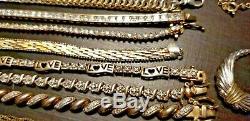 VINTAGE LOT of Gold / Sterling SILVER JEWELRY Chains Necklaces Earrings Pendants