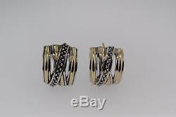 VINTAGE MICHAEL DAWKINS STERLING SILVER AND 14k YELLOW GOLD EARRINGS