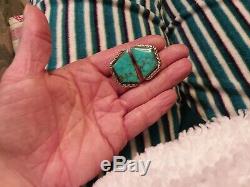 VINTAGE NAVAJO MORENCI WithPYRITE TURQUOISE STERLING SILVER EARRINGS