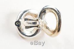 VINTAGE Sterling Silver Figure Eight Infinity Shape Clip On Earrings