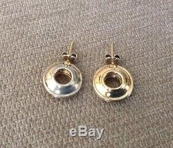 Vintage Tiffany & Co Paloma Picasso Sterling Silver 18k Gold Reversible Earrings