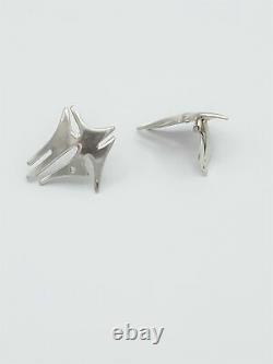 VNTG B&L Denmark 925 Sterling Silver Abstract Modernist Earrings Circa 50s-60s