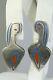 Vtg 1970's Enamel And Sterling Silver Pablo Picasso Earrings