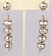 Vtg Long Sterling Silver Navajo Pearl 12.7 Mm Engraved Ball Pierced Earrings