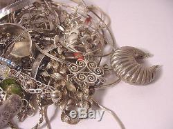 Vtg Necklace Bracelet Earrings Indian Charms Sterling Silver Scrap Jewelry Lot