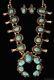 Vtg Native Navajo Turquoise Sterling Silver Squash Blossom Necklace Earring Set