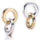 Vtg Tiffany & Co Sterling Silver & 18k Gold Interlocking Circles Earrings Rare