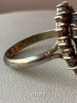 Very Vintage Bohemian Garnet Ring 925 Sterling Silver Matching Earrings Listed