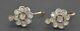 Victorian Rose Cut Diamond Cluster Halo Earrings In 10k & Sterling Silver