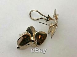 VintageTiffany & Co. 1984 ANGELA CUMMINGS Sterling Silver Orchid Earrings #465