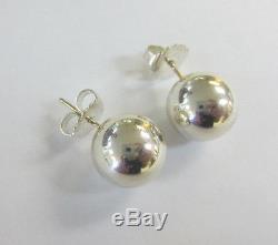 Vintage 14mm Tiffany & Co. 925 Sterling Silver Bead Post Earrings