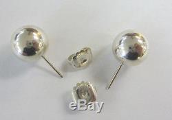 Vintage 14mm Tiffany & Co. 925 Sterling Silver Bead Post Earrings