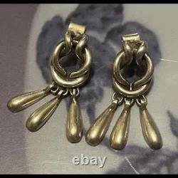 Vintage 1940 Knot Sterling Silver Dangling Earrings