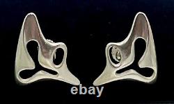 Vintage 1940's Georg Jensen Denmark #119 Sterling Silver Modernist Earrings