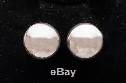 Vintage 1960s Tiffany & Co BUTTON Sterling Silver Leverback Earrings 19g