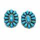Vintage 1970's Navajo Sterling Silver Turquoise Petit Point Earrings