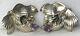 Vintage 1980s Sterling Silver Unsigned Carol Felley Amethyst Orchid Earrings