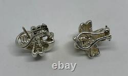 Vintage 1990 Tiffany 925 Sterling Silver Signature Crossover X Omega Earrings