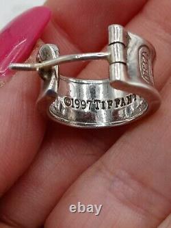 Vintage 1997 Tiffany & Co. Sterling Silver. 925 Wide Hoop Earrings 1837