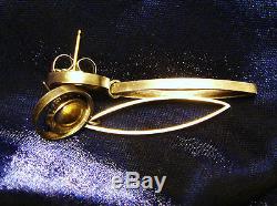 Vintage 22K Gold Sterling Silver Art Deco Artisan made earrings