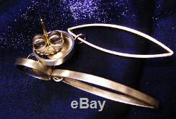 Vintage 22 Karat Gold-Sterling Silver-Art Deco-Artisan made earrings