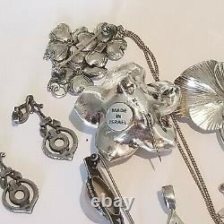 Vintage 2 Earrings 4 925 Flower Brooch 11 925 Sterling Silver Necklaces lot